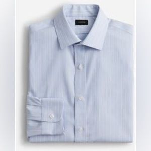 J.Crew Bowery wrinkle-free stretch cotton shirt in Bay Eoe Stripe Blue (New)